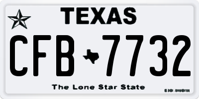 TX license plate CFB7732