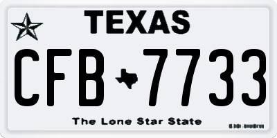 TX license plate CFB7733