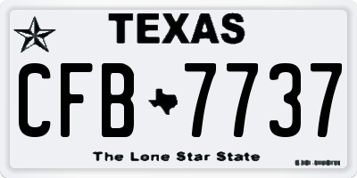 TX license plate CFB7737