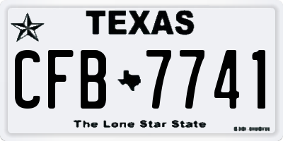 TX license plate CFB7741