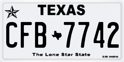 TX license plate CFB7742