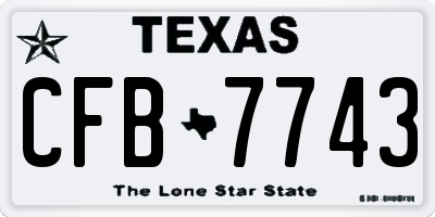 TX license plate CFB7743