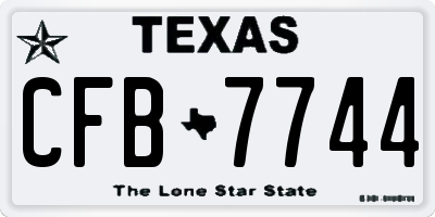 TX license plate CFB7744