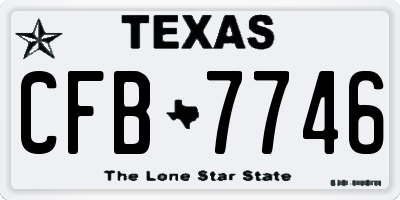 TX license plate CFB7746