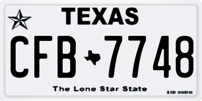 TX license plate CFB7748