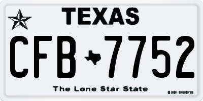 TX license plate CFB7752