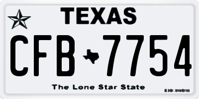 TX license plate CFB7754