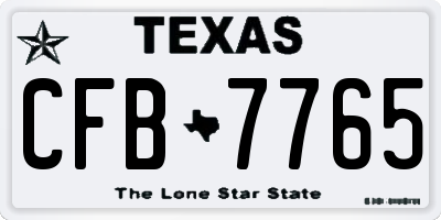 TX license plate CFB7765