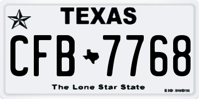 TX license plate CFB7768