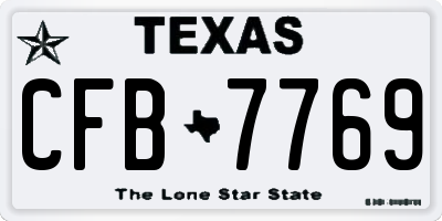 TX license plate CFB7769