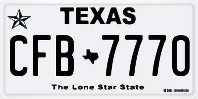 TX license plate CFB7770