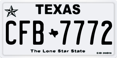 TX license plate CFB7772