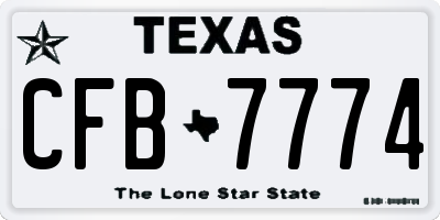 TX license plate CFB7774