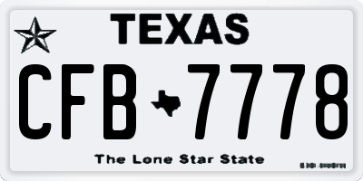 TX license plate CFB7778