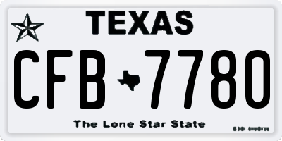 TX license plate CFB7780