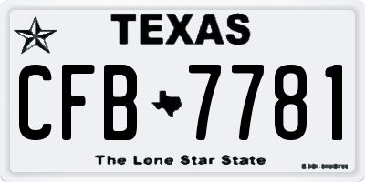 TX license plate CFB7781
