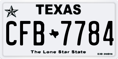 TX license plate CFB7784