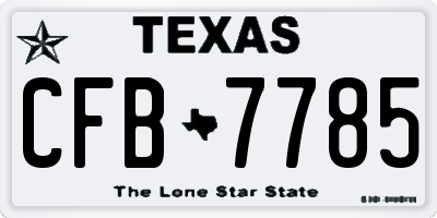 TX license plate CFB7785