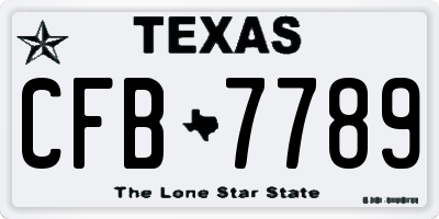 TX license plate CFB7789