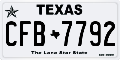 TX license plate CFB7792