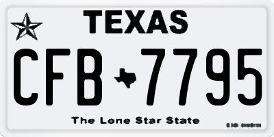 TX license plate CFB7795