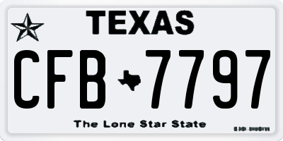 TX license plate CFB7797