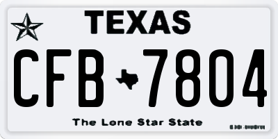 TX license plate CFB7804