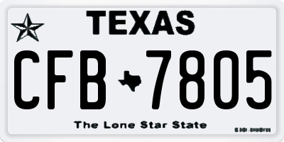 TX license plate CFB7805
