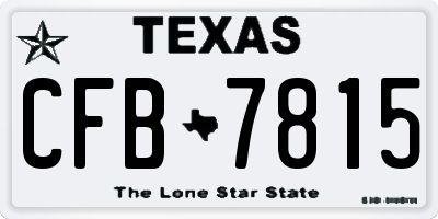 TX license plate CFB7815