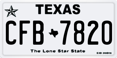 TX license plate CFB7820