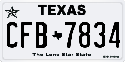 TX license plate CFB7834