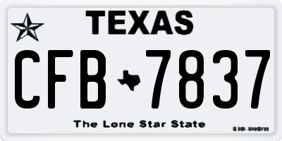 TX license plate CFB7837