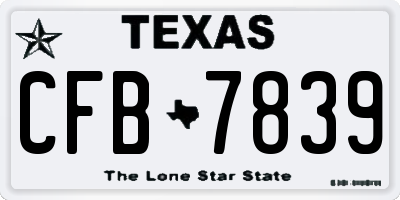 TX license plate CFB7839