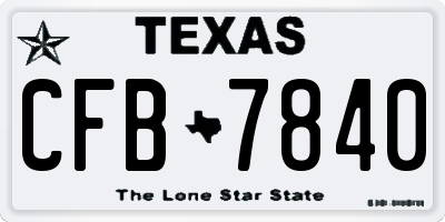 TX license plate CFB7840