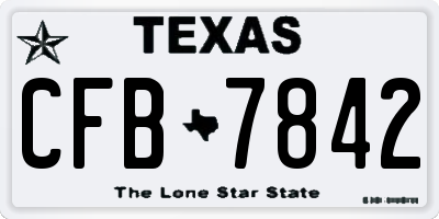 TX license plate CFB7842