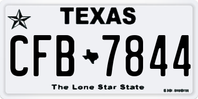 TX license plate CFB7844
