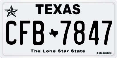 TX license plate CFB7847