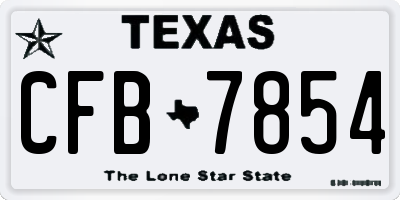 TX license plate CFB7854