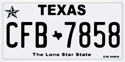 TX license plate CFB7858