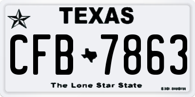 TX license plate CFB7863