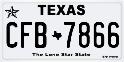 TX license plate CFB7866