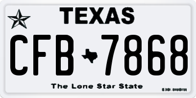 TX license plate CFB7868
