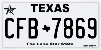 TX license plate CFB7869
