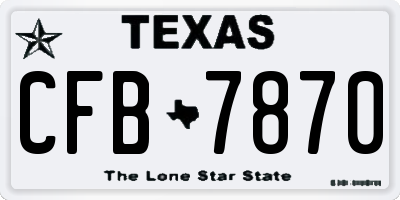 TX license plate CFB7870