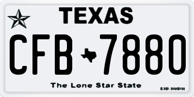 TX license plate CFB7880