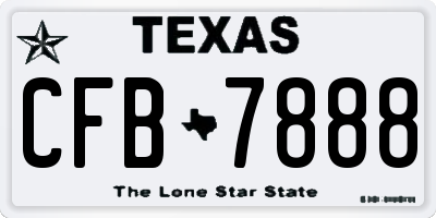 TX license plate CFB7888