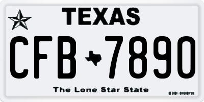 TX license plate CFB7890