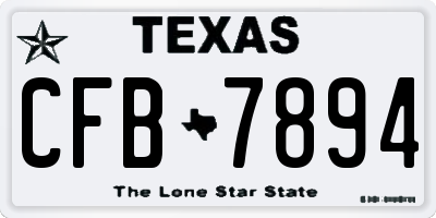TX license plate CFB7894