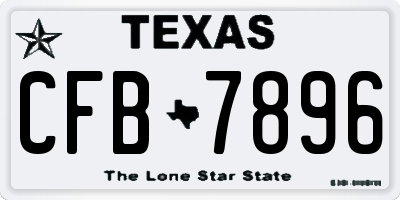 TX license plate CFB7896
