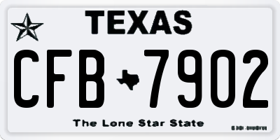 TX license plate CFB7902